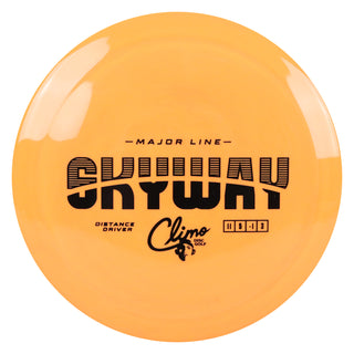 Climo Disc Golf Major Line Skyway Distance Driver 11/5/-1/3 Bright Orange/Black 159 grams