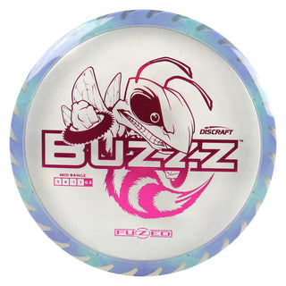 Discraft Disc Golf Fuzed Line Buzzz with Saw Pattern Midrange 5/4-1/1 Clear with Purple Blend Saw/Magenta 177-180g