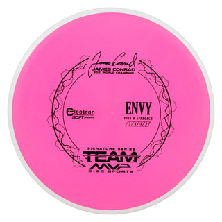 Axiom Disc Golf Electron Envy Soft Putter 3/3/0/2 Hot Pink/White 167 grams