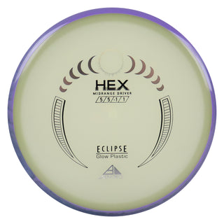 Axiom Disc Golf Eclipse Hex Midrange 5/5/-1/1 Glow/Purple Black 176 grams