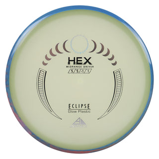 Axiom Disc Golf Eclipse Hex Midrange 5/5/-1/1 Glow/Blue Dark Pink 176 grams