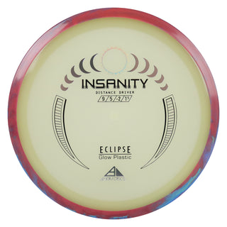 Axiom Disc Golf Eclipse Insanity Distance Driver 9/5/-2/1.5 Glow/Red Blue 172 grams