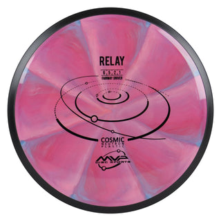 MVP Disc Golf Cosmic Neutron Relay Fairway Driver 6/5/-2/1 Light Red Blue 164 grams