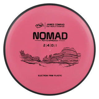 MVP Disc Golf Electron Nomad Firm Putter 2/4/0/1.5 Light Red 175 grams