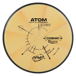 MVP Disc Golf Cosmic Electron Atom Firm Putter 3/3/0/1 Yellow 173 grams