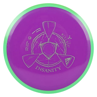 Axiom Disc Golf Neutron Insanity Distance Driver 9/5/-2/1.5 Purple/Green 165 grams