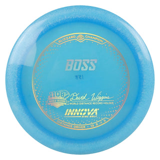 Innova Disc Golf Champion Blizzard Boss Distance Driver 13/5/-1/3 Blue/Gold Holo 155 grams