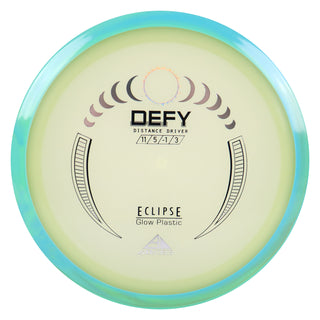 Axiom Disc Golf Eclipse Glow Defy Distance Driver 11/5/-1/3 Glow/Teal Blue 173 grams