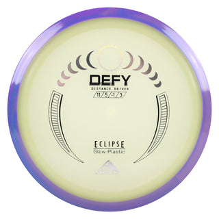 Axiom Disc Golf Eclipse Glow Defy Distance Driver 11/5/-1/3 Glow/Purple Blend 174 grams