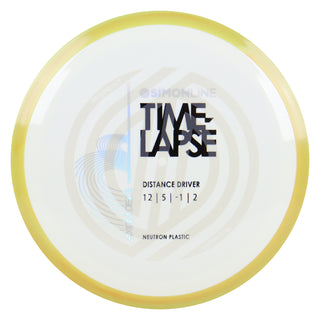 Axiom Disc Golf Simon Line Neutron Time-Lapse Retooled Misprint Distance Driver 12/5/-1/2 White/Yellow 174 grams