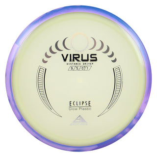 Axiom Disc Golf Eclipse Glow Virus Distance Driver 9/5/-3.5/1 Glow/Purple Navy 173 grams
