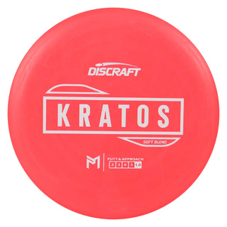 Discraft Disc Golf Paul McBeth Putter Line Soft Kratos Putter 3/3/0/3 Bright Red/White 170-172g