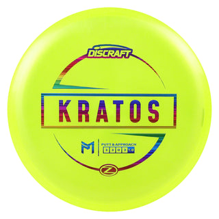 Discraft Disc Golf Paul McBeth Z Line Kratos Putter 3/3/0/3 Yellow/Rainbow Lines 170-172g