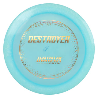 Innova Disc Golf Champion Blizzard Destroyer Driver 12/5/-1/3 Light Blue/Gold Holo 155 grams
