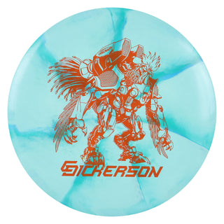Discraft Disc Golf Chris Dickerson Robot Chicken ESP Swirl Buzzz Midrange 5/4-1/1 Green Aqua/Orange 177-180g