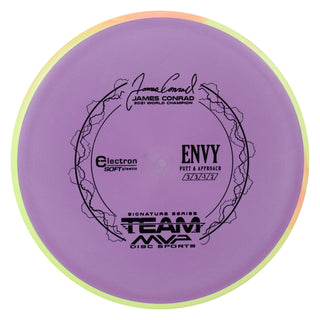 Axiom Disc Golf Electron Soft James Conrad Signature Envy Putter Plum/Yellow Peach 173 grams