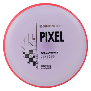 Axiom Disc Golf Simon Line Electron Firm Lizotte Pixel Putter 2/4/0/0.5 Lavender/Red 171 grams
