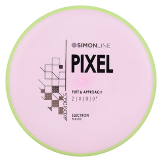 Axiom Disc Golf Simon Line Electron Lizotte Pixel Putter 2/4/0/0.5 Light Pink/Lime 175 grams