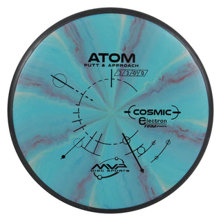 MVP Disc Golf Cosmic Electron Atom Firm Putter 3/3/0/1 Turquoise Maroon 165 grams