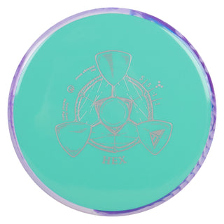Axiom Disc Golf Neutron Hex Midrange 5/5/-1/1 Teal/White Purple 168 grams