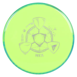Axiom Disc Golf Neutron Hex Midrange 5/5/-1/1 DayGlo/Green Blue 166 grams