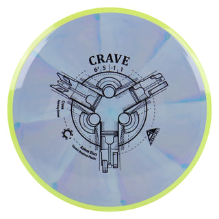 Axiom Disc Golf Cosmic Neutron Crave Fairway Driver 6.5/5/-1/1 Grey Purple/Yellow 174 grams