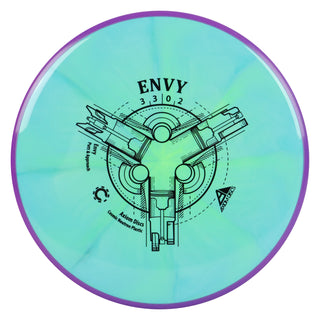 Axiom Disc Golf Cosmic Neutron Envy Putter 3/3/0/2 Aqua/Purple 166 grams