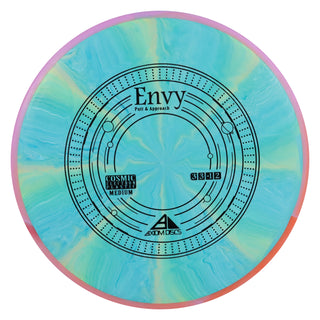 Axiom Disc Golf Cosmic Electron Envy Putter 3/3/0/2 Aqua/Pink Red 165 grams
