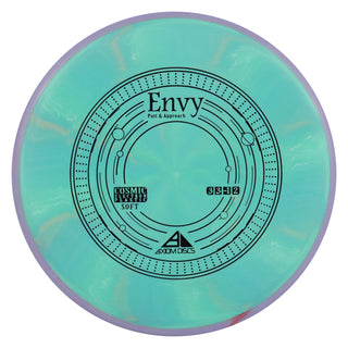 Axiom Disc Golf Cosmic Electron Envy Soft Putter 3/3/0/2 Aqua/Purple 167 grams