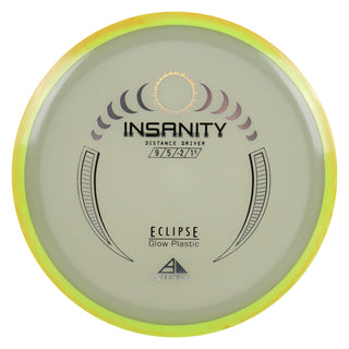 Axiom Disc Golf Eclipse Glow Insanity Distance Driver 9/5/-2/1.5 Glow/Yellow Orange 168 grams