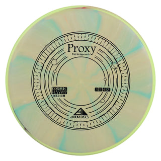 Axiom Disc Golf Cosmic Electron Proxy Putter 3/3/-1/0.5 Mango Aqua/Yellow 168 grams