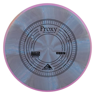 Axiom Disc Golf Cosmic Electron Proxy Putter 3/3/-1/0.5 Black Blue/Purple 169 grams