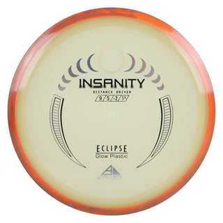 Axiom Disc Golf Eclipse Glow Insanity Distance Driver 9/5/-2/1.5 Glow/Orange Black 169 grams