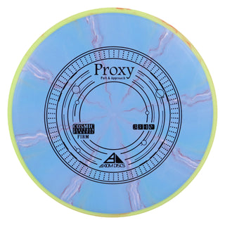 Axiom Disc Golf Cosmic Electron Proxy Firm Putter 3/3/-1/0.5 Blue/Yellow Red 166 grams