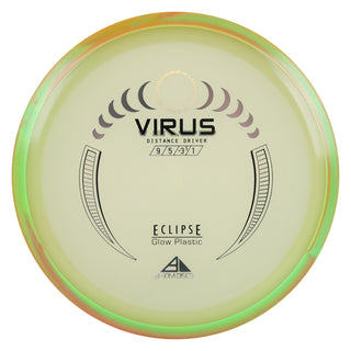 Axiom Disc Golf Eclipse Glow Virus Distance Driver 9/5/-3.5/1 Glow/Lime Orange 168 grams