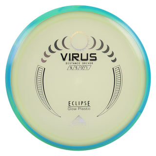 Axiom Disc Golf Eclipse Glow Virus Distance Driver 9/5/-3.5/1 Glow/Turquoise Aqua 167 grams