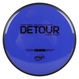 MVP Disc Golf James Conrad Signature Neutron Detour Midrange Disc 5/5/-2/1 Indigo 174 grams