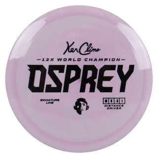 Climo Disc Golf Signature Line Osprey Distance Driver 10/6/-3/1 Lavender/Black 174 grams