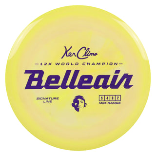 Climo Disc Golf Signature Line Belleair Midrange 5/4/0/2 Yellow/Purple 175 grams