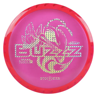 Discraft Disc Golf Fuzed Line Buzzz with Saw Pattern Midrange 5/4/-1/1 Hot Pink with Pink Saw/Holo Prisms 173-174g