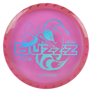 Discraft Disc Golf Fuzed Line Buzzz with Saw Pattern Midrange 5/4/-1/1 Pink with Mint Saw/Blue Holo 167-169g