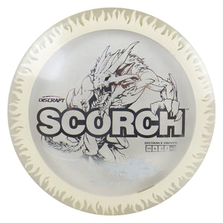 Discraft Disc Golf FuZed Line Scorch with Flame Pattern Distance Driver 11/6/-2/2 Clear with White Flame/Silver 173-174g