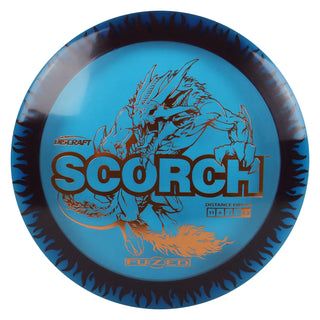 Discraft Disc Golf FuZed Line Scorch with Flame Pattern Distance Driver 11/6/-2/2 Navy with Red Flame/Bronze 173-174g