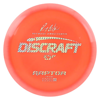 Discraft Disc Golf Ricky Wysocki Signature Series ESP Raptor Driver 9/4/0/3 Neon Orange/Holo Prisms 170-172g