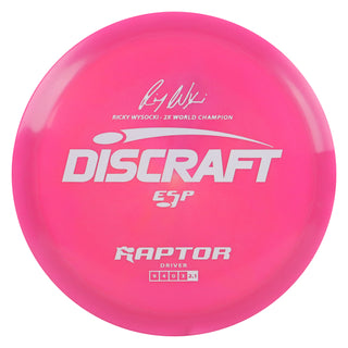 Discraft Disc Golf Ricky Wysocki Signature Series ESP Raptor Driver 9/4/0/3 Dark Pink/White 170-172g