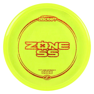 Discraft Disc Golf Z Line Zone SS Putter 4/4/-1/2 Yellow/Orange Shimmer 167-169g