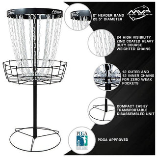 MVP Disc Golf Basket Black Hole Pro + Transit Carrying Bag