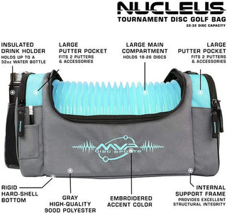 MVP Disc Golf Tournament Bag Nucleus Version 2 Gray/Aqua