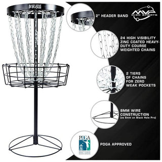 MVP Disc Golf Basket Black Hole Pro HD Catcher Target + Transit Carrying Bag