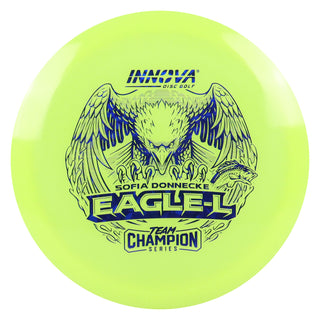Innova Disc Golf Team Champion Series Sofia Donnecke Proto Glow Champion Eagle-L 7/5/-1/2 Yellow Glow/Blue Scales 173 grams